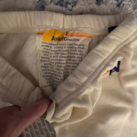 Aviator Nation glitter heart  Cream Sweatpants S EUC - Picture 4 of 4